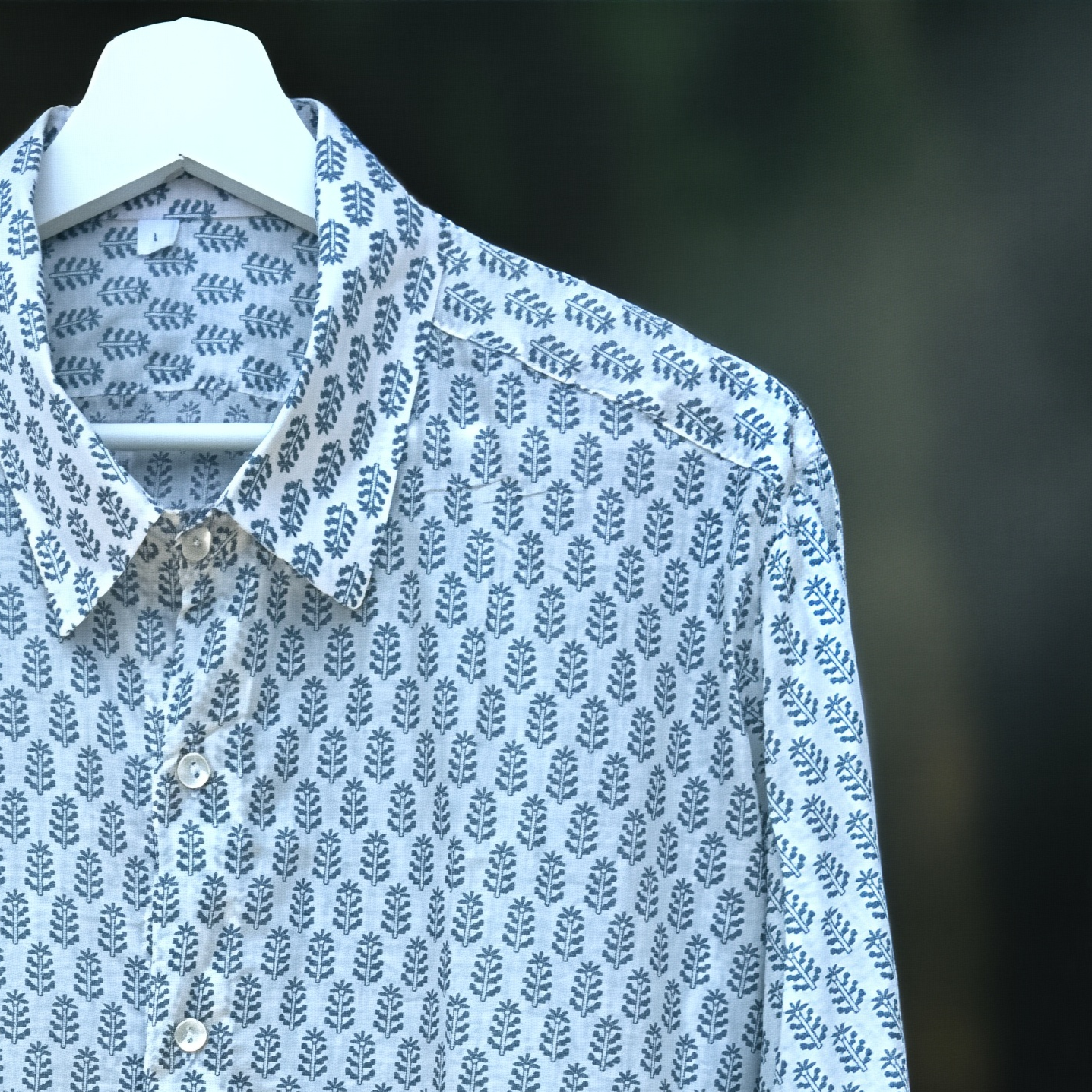 Camicia Unisex Large Azzurro Polveroso in Light Cotton