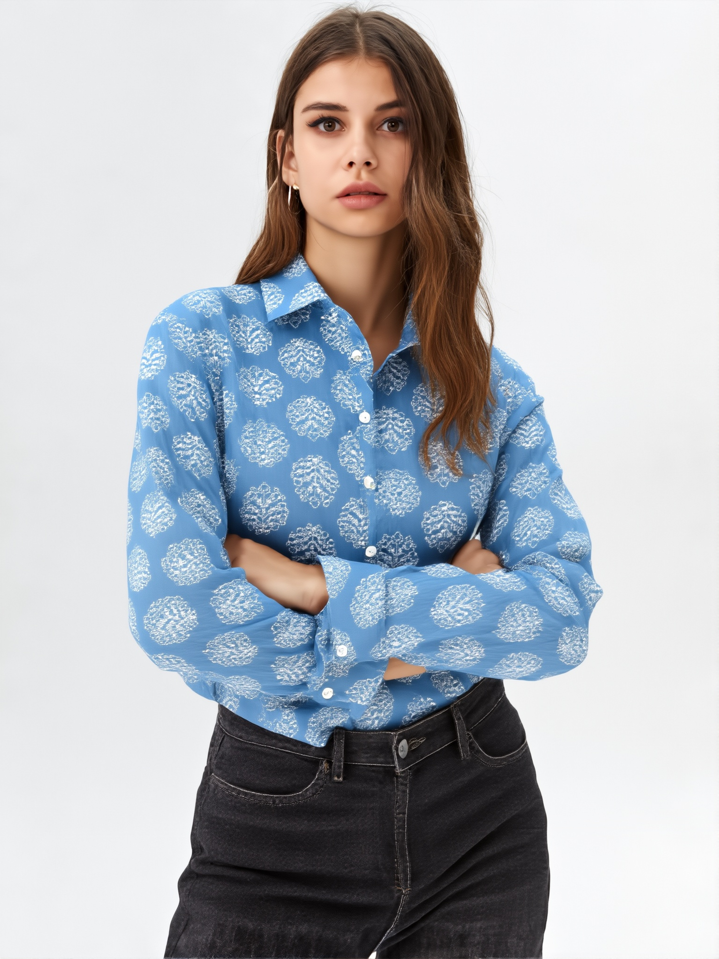 Camicia Large Cielo Unisex in Light Cotton