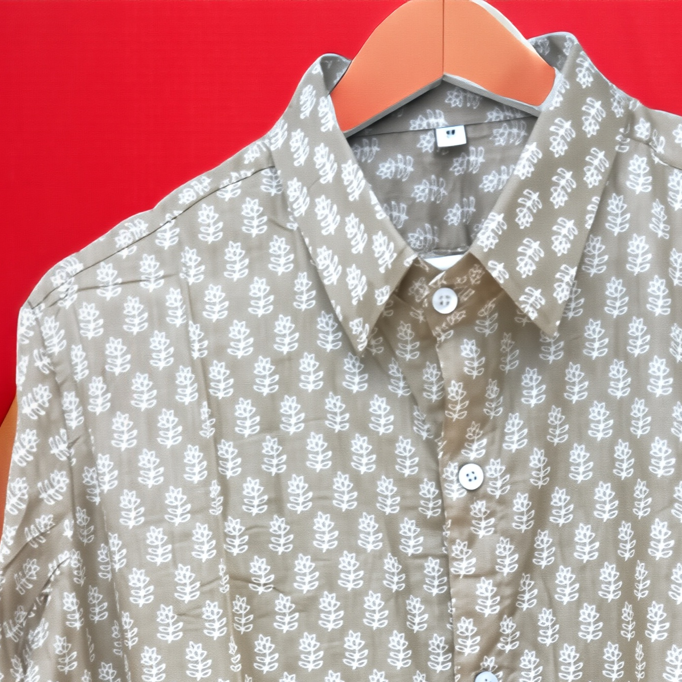 Camicia Unisex Medium Marrone in Light Cotton
