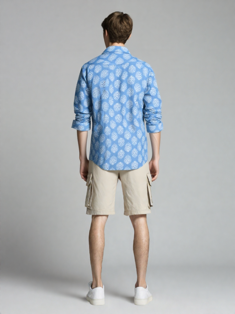 Camicia Large Cielo Unisex in Light Cotton