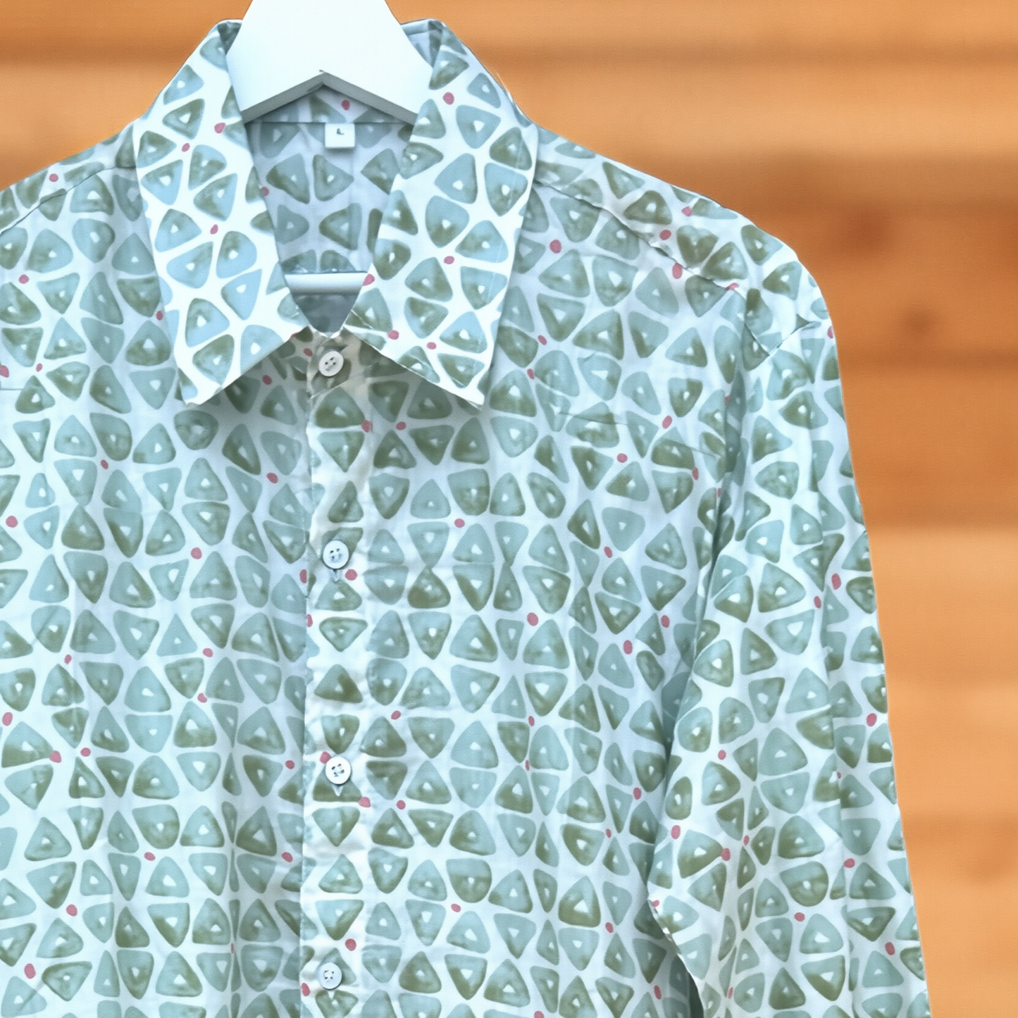 Camicia Unisex Large in Verde Salvia in Light Cotton
