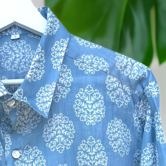Camicia Large Cielo Unisex in Light Cotton