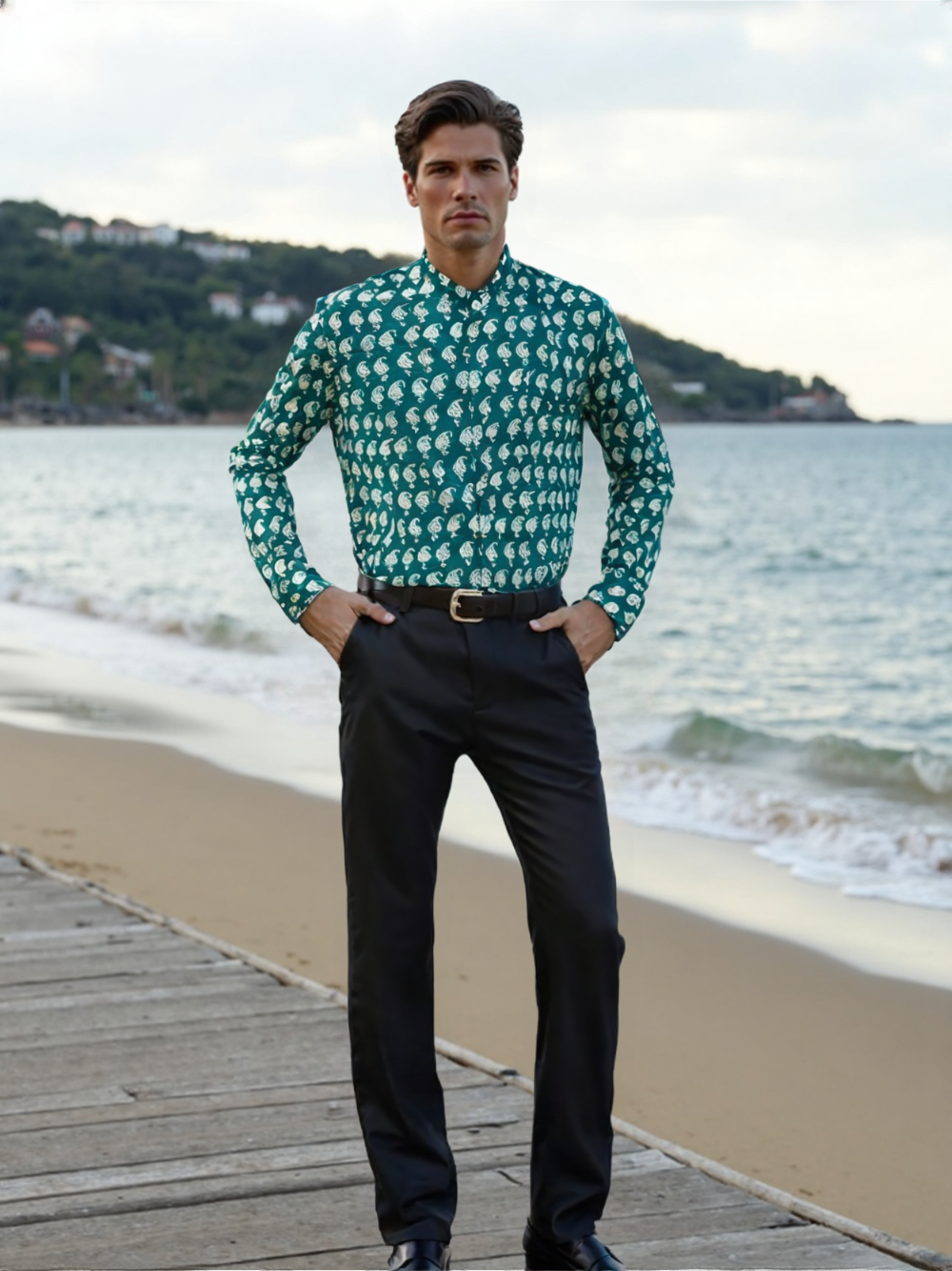 Camicia Coreana in Cotone 100%