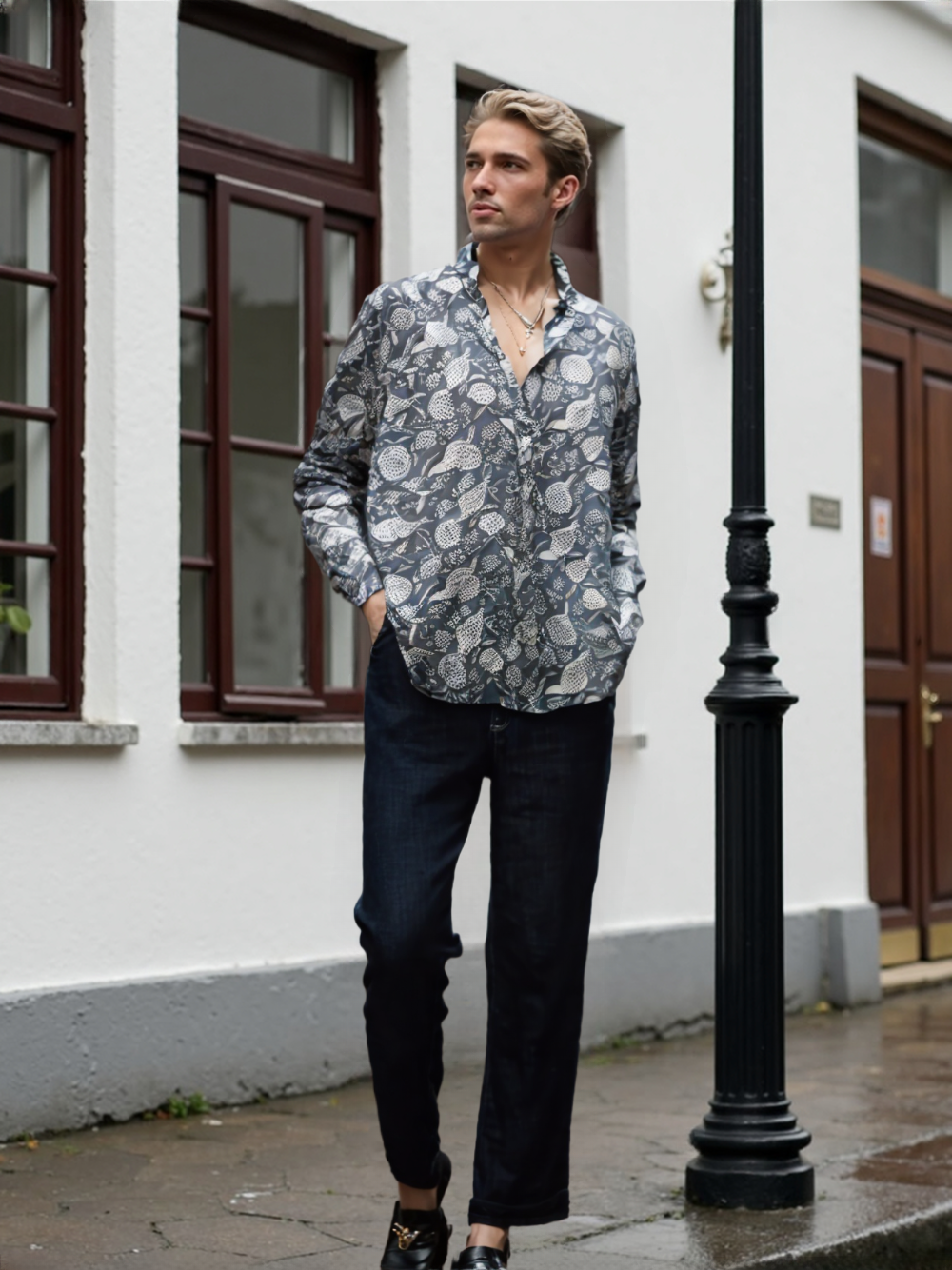 Camicia Coreana in Cotone 100%