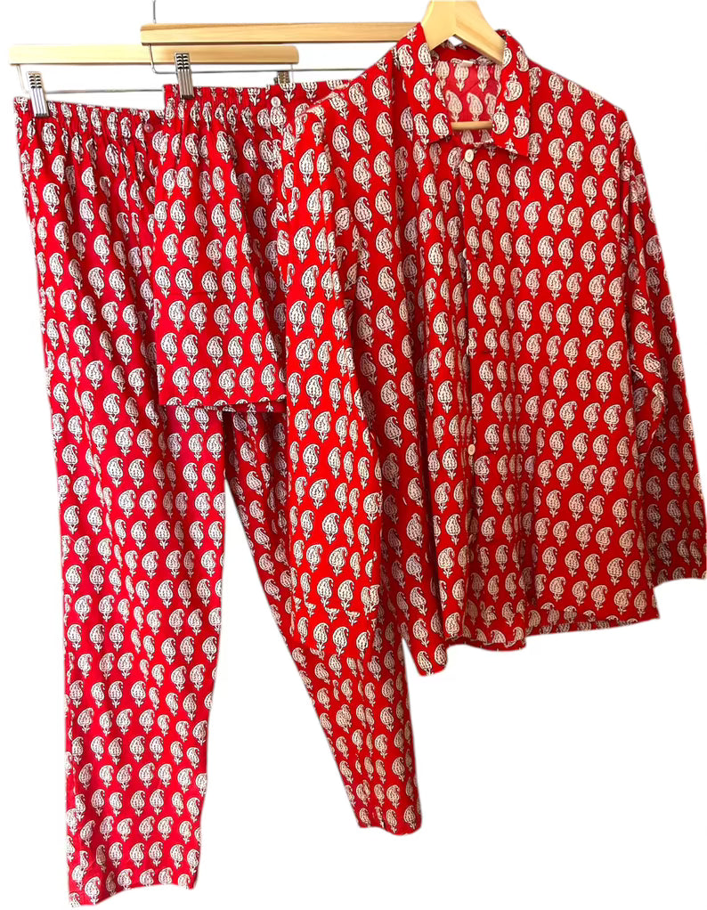 3-Piece Cotton Pajama Set