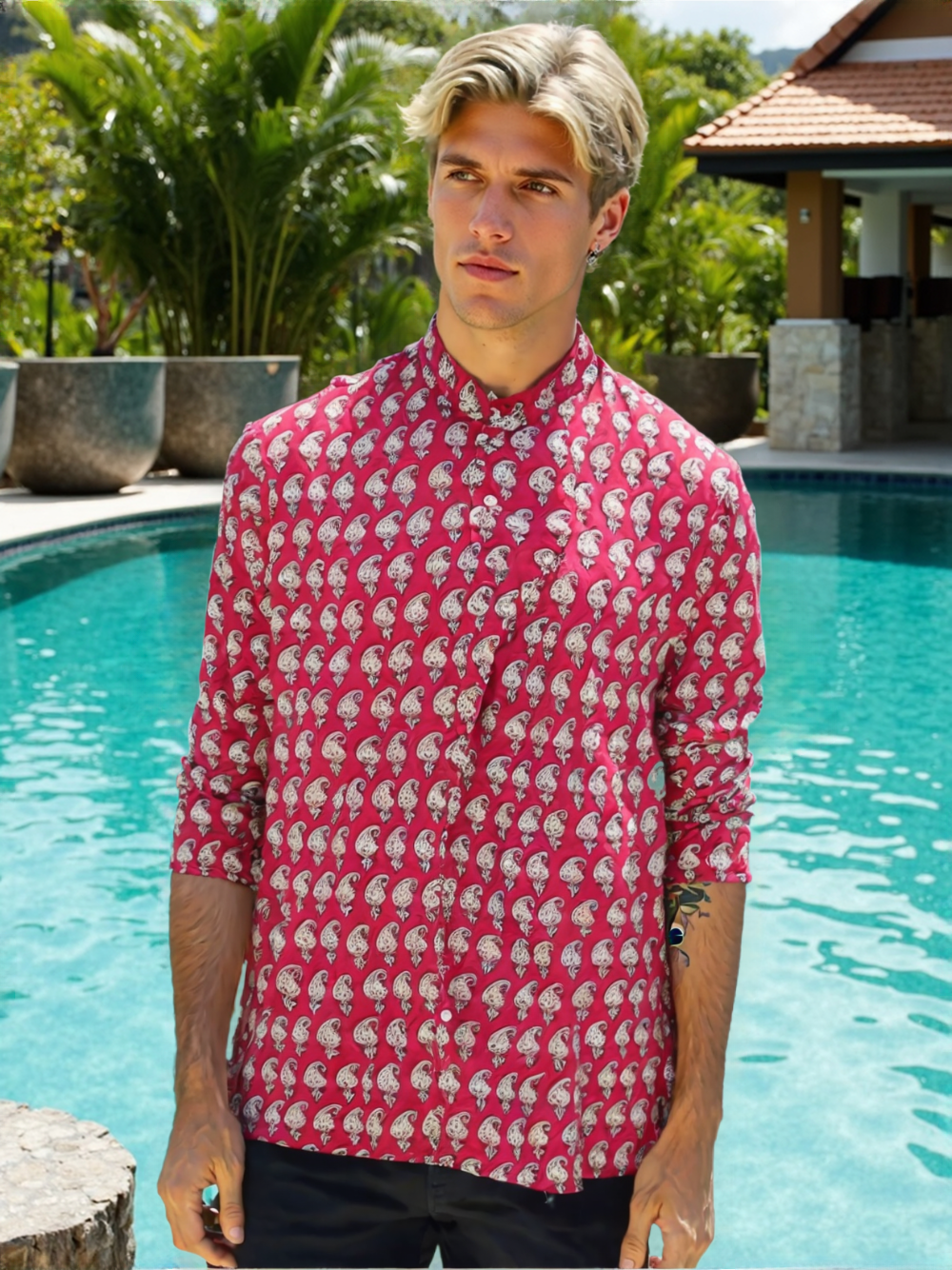 Camicia Coreana in Cotone 100%
