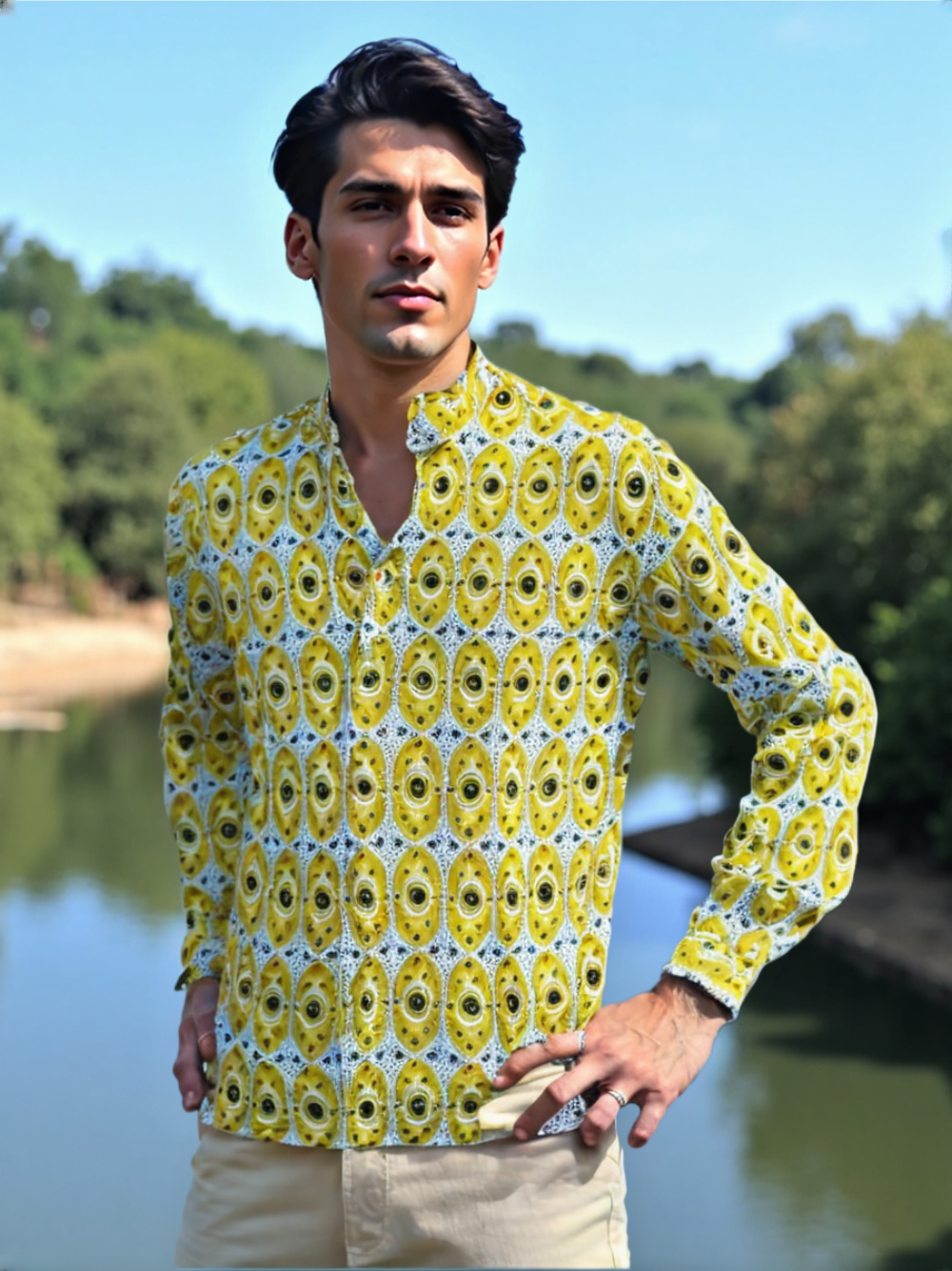 Camicia Coreana in Cotone 100%