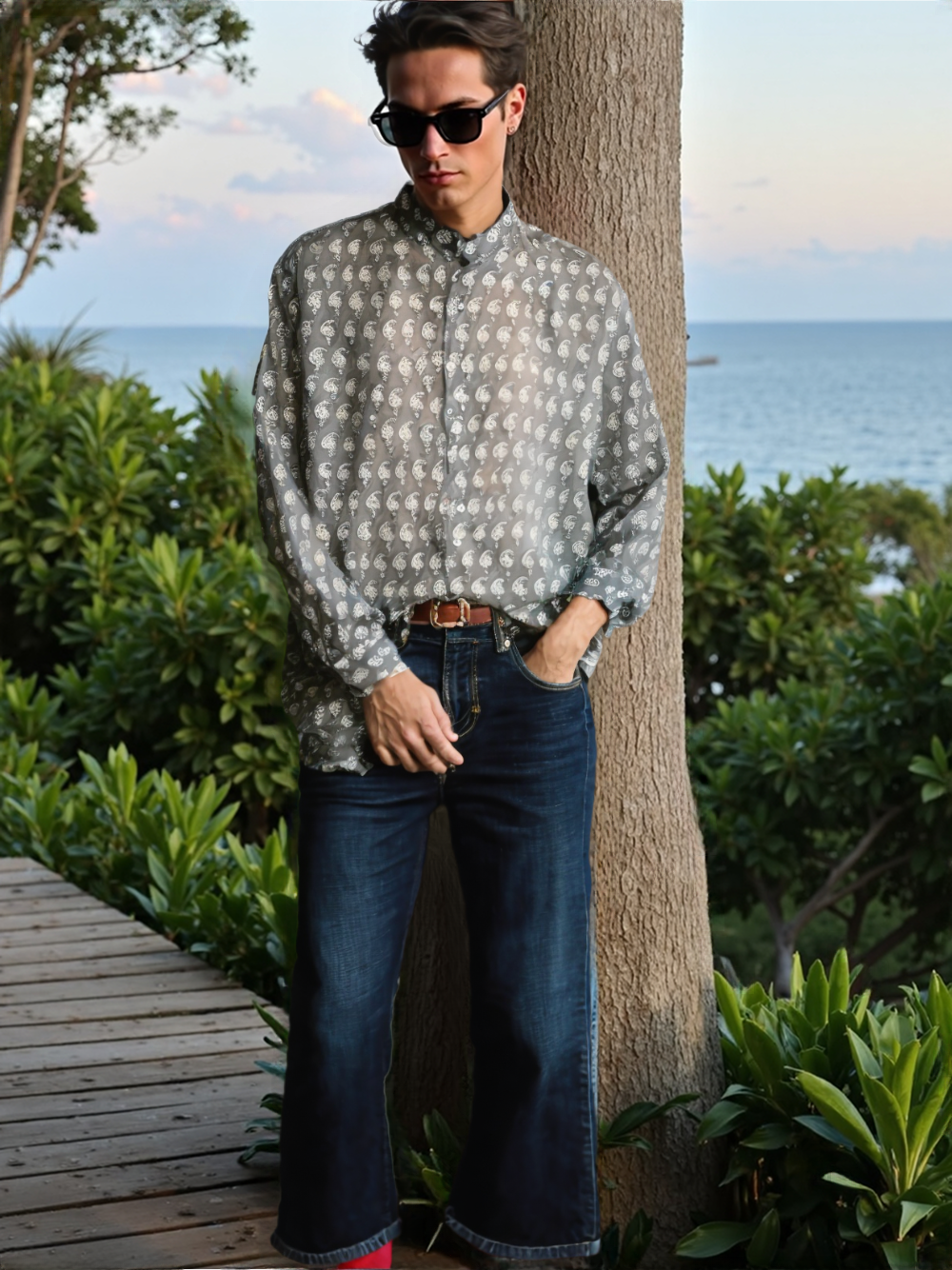 Camicia Coreana in Cotone 100%