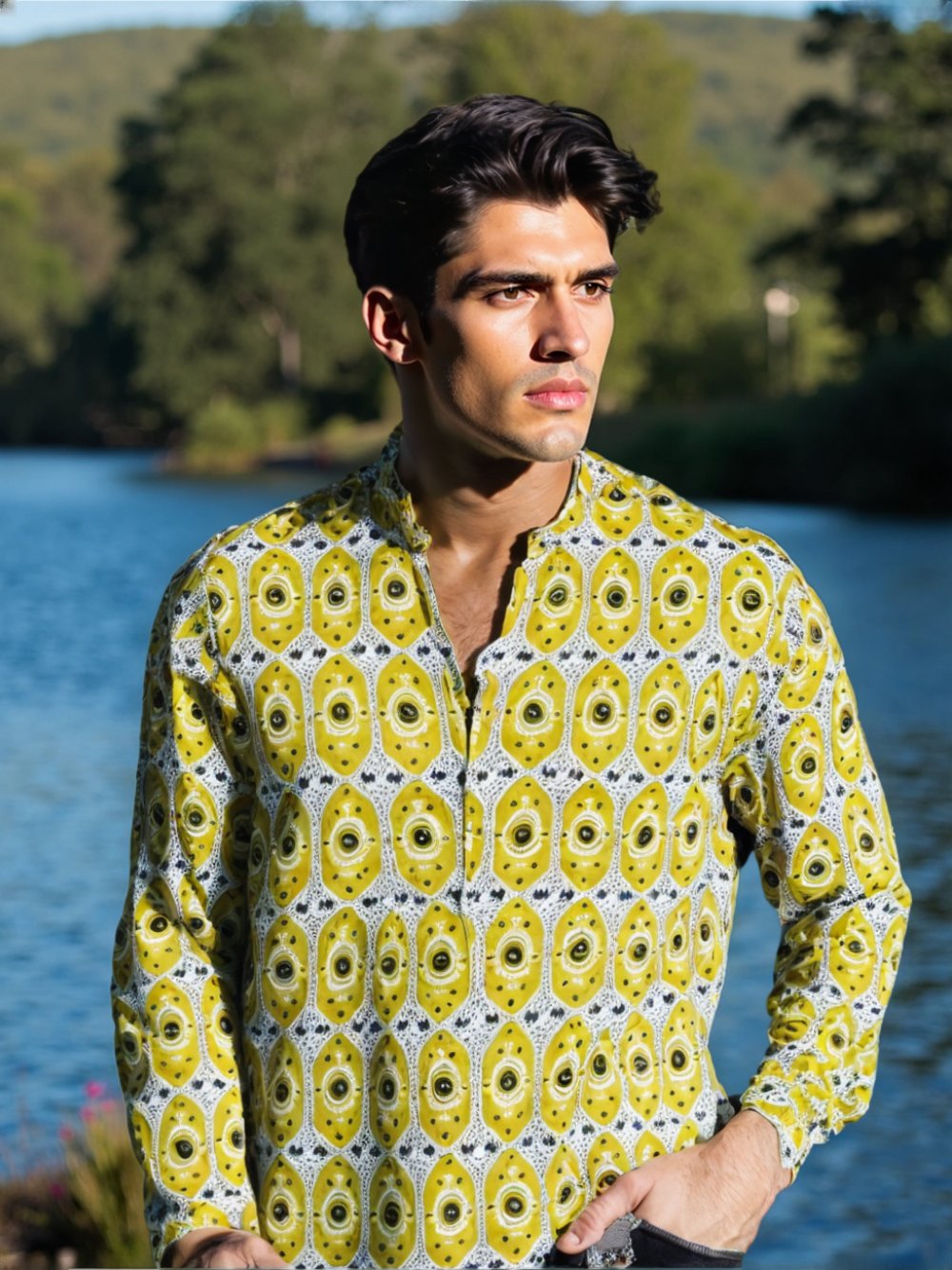 Camicie Uomo Con Collo alla Coreana