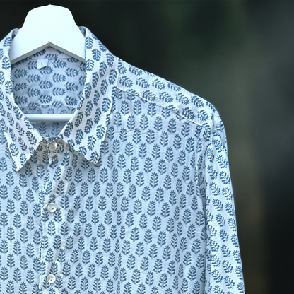 Camicia Unisex Large Azzurro Polveroso in Light Cotton