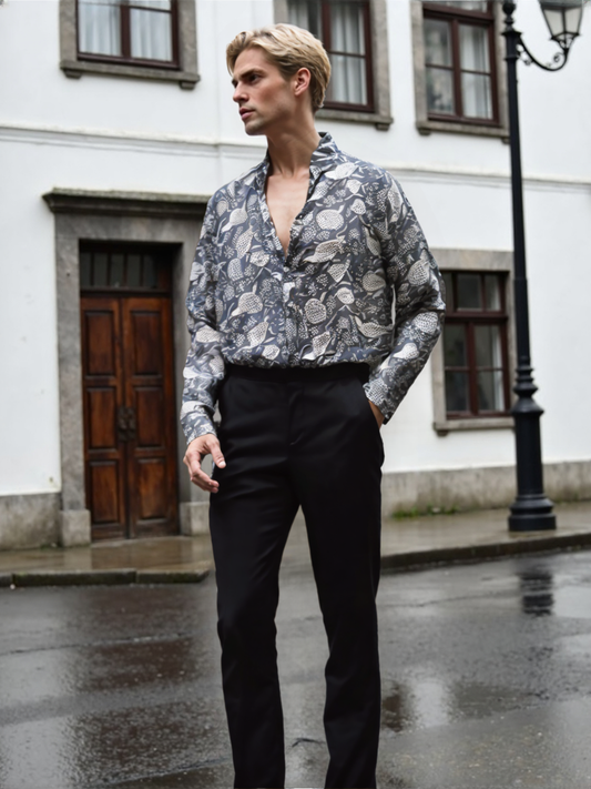 Camicia Coreana in Cotone 100%  